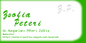 zsofia peteri business card